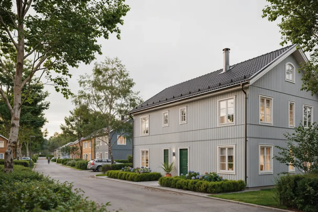 montering av vedspis med utv ndig skorsten i j rvastaden bergshamra