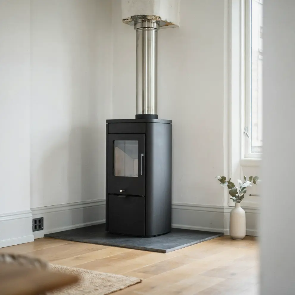installera vedeldad spis kamin skorsten bergshamra stockholm